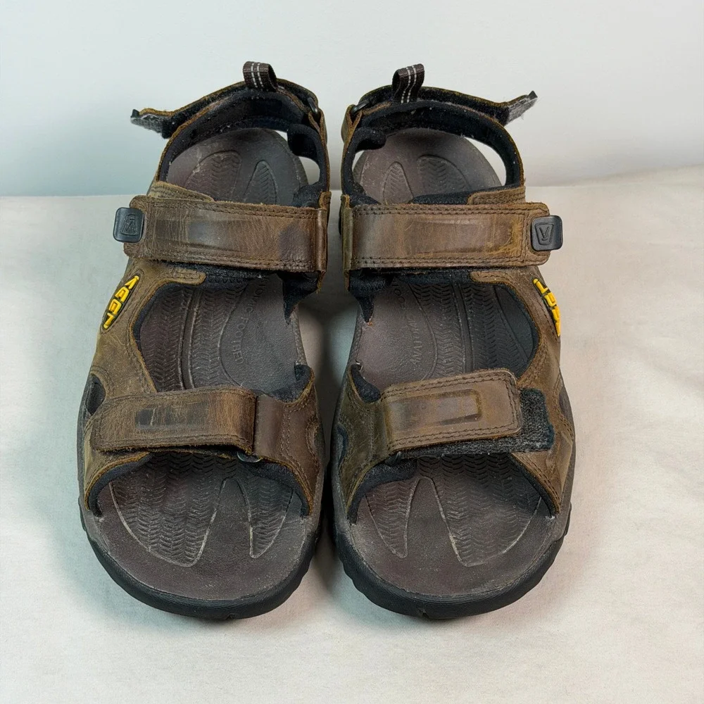 KEEN Targhee III Open Toe Sandals Mens 10.5 Brown Waterproof Leather 1022423